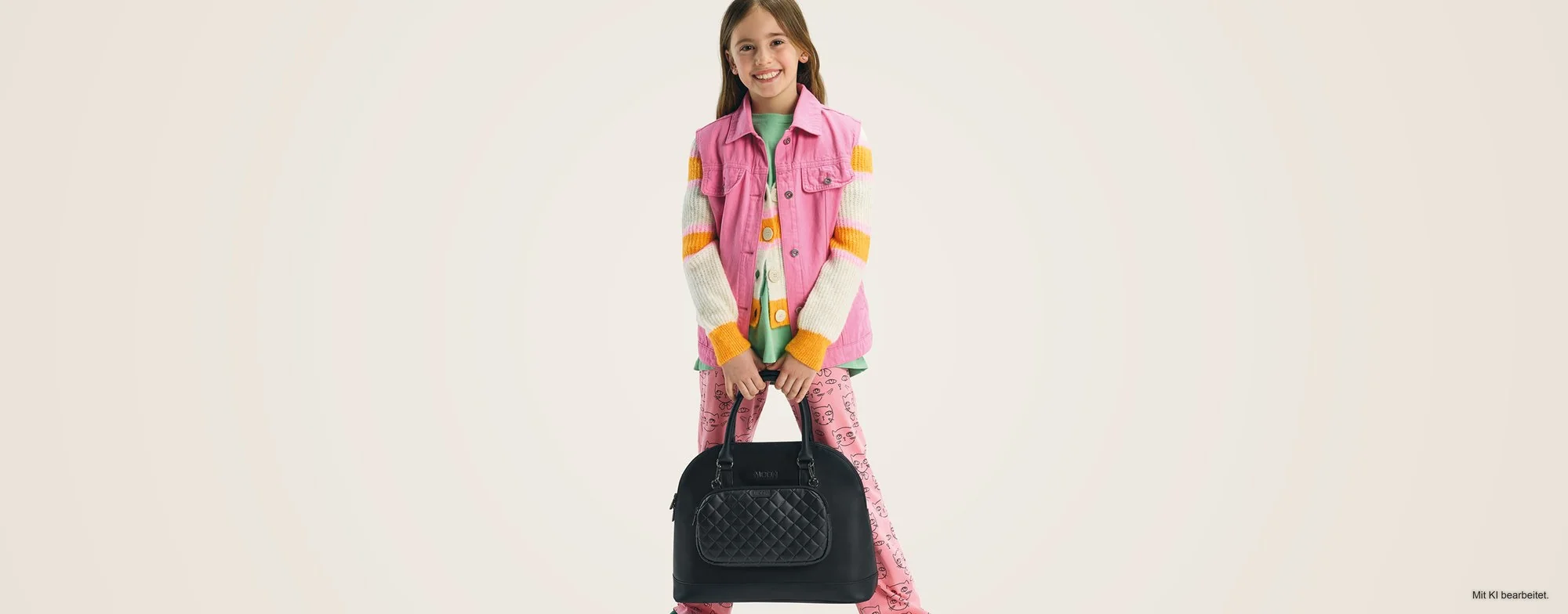 Kind hält die MOON Fashion Bag in der Hand