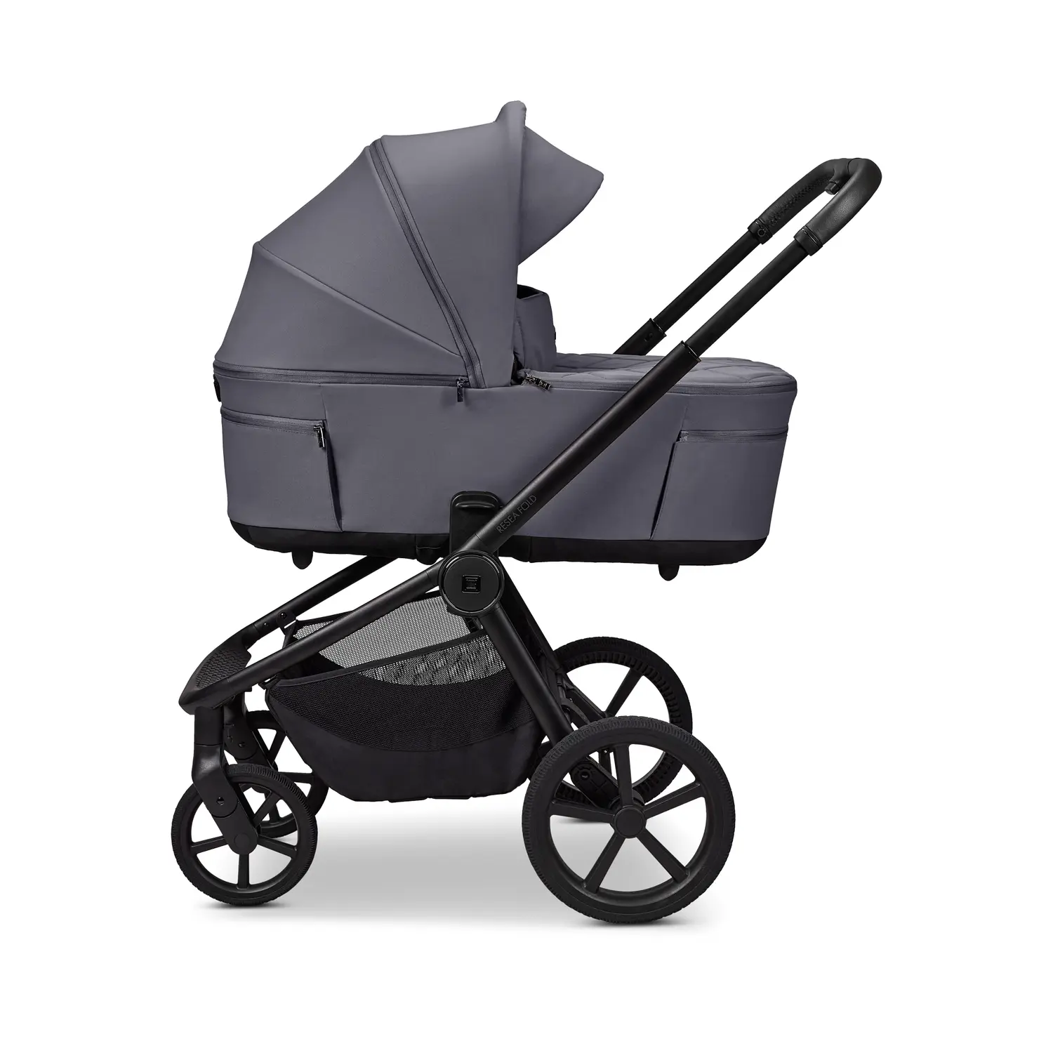 MOON RESEA Fold Kombikinderwagen in graphite mit faltbarer Babywanne