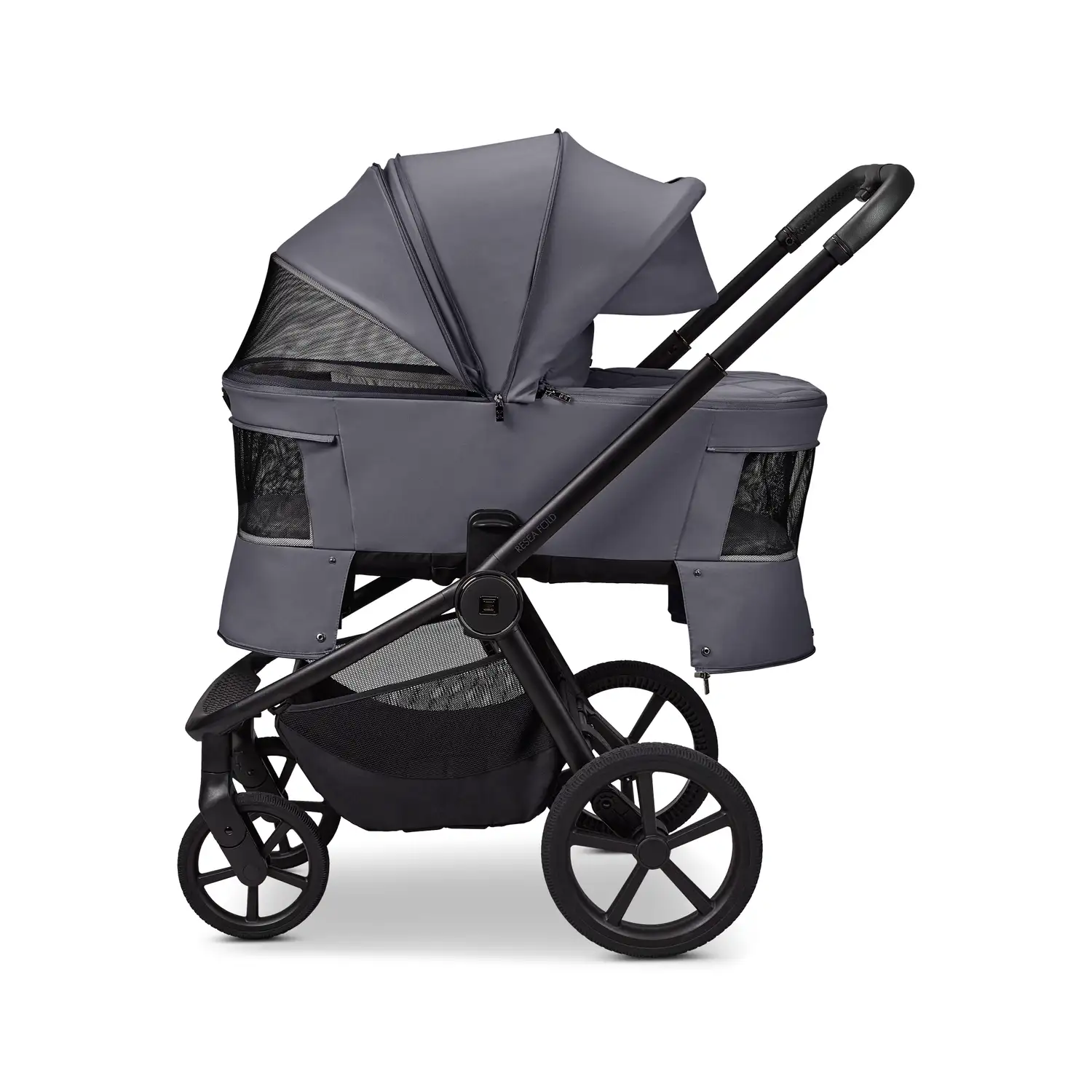 MOON RESEA Fold Kombikinderwagen in graphite mit faltbarer Babywanne